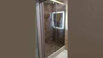 ДВЕРЬ В ДУШЕВУЮ НИШУ SLIDE DOOR GK-862, ПРОФИЛЬ БРОНЗА СВЕТЛАЯ, СТЕКЛО БРОНЗА И ИНДИВИДУАЛЬН РИСУНОК