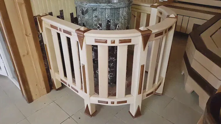 Деревянное ограждение для печи Ферингера в магазине Истопник.